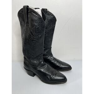 Dan Post Leather Black Western Boots Women’s Size 6M Cowgirl